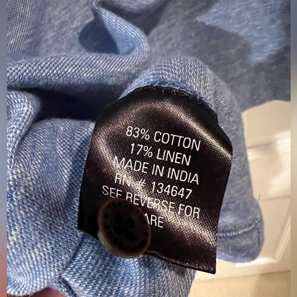 MENS THADDEUS LINEN POLO SHIRT - Picture 4 of 5